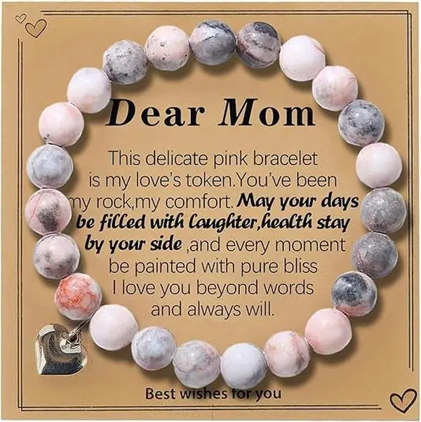 Mothers Day Gifts for Mom Wife Grandma, Valentines Day Gifts, Christmas Gift for Mom Women, Birthday, Unique Handmade Natural Stone Bracelet.