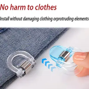 10pcs Seamless Invisible Hem Clips, Adjustable Anti-Slip Clips for Jeans & Wide Leg Pants, Transparent Plastic, Strong Grip, Clothing Fixer