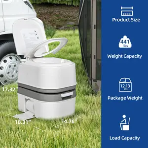 OEDRO 6.34GAL Portable Potty Toilet Outdoor Camping Travel Mobile Flush Toilet w/Paper