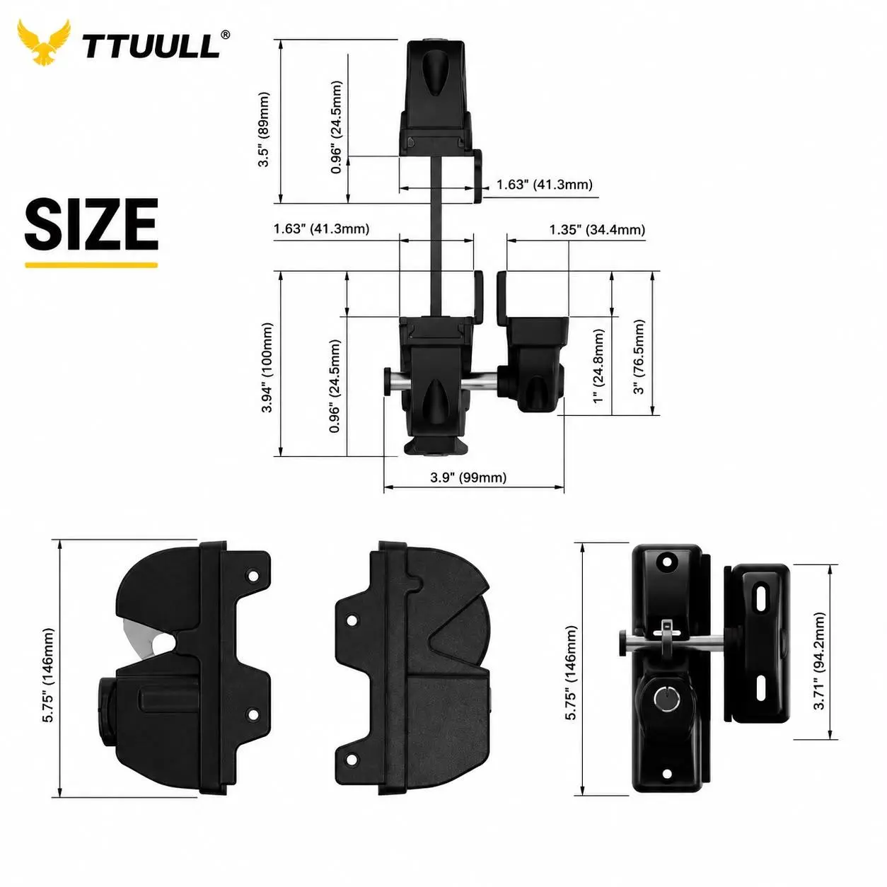 Double Sided Locking Security Latch with Key