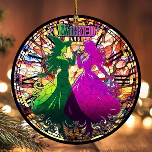 Elphaba and Glinda Besties Acrylic Ornament, Wicked Christmas Ornament, Wicked Musical Movie Fan Xmas Gift