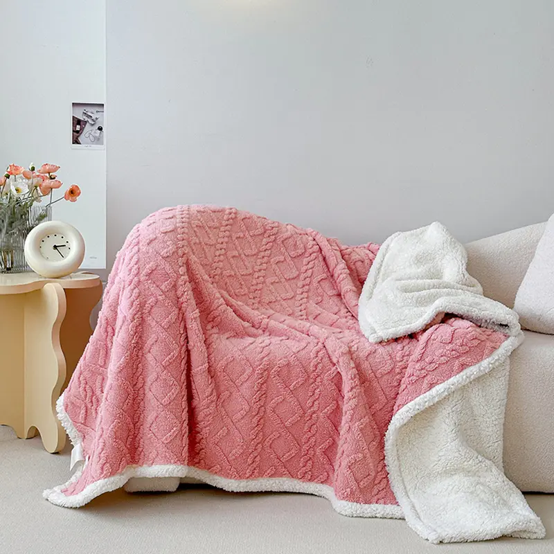 【backtoschool】ROSEKIND Fluffy Sherpa Blanket, 380 GSM Ultra Soft Fuzzy Throw Blanket for Couch and Bed, Lightweight Blanket, Cute Reversible Plush Throw for Sofa and Bedroom