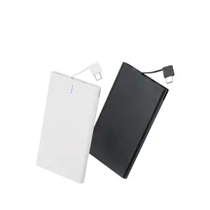 Gobatri 5000 mAh Power Bank with Built-In Type-C Cord & Lightning Adapter for Portable Charging - Compact Design for Travel & Daily Use - Fast Charging