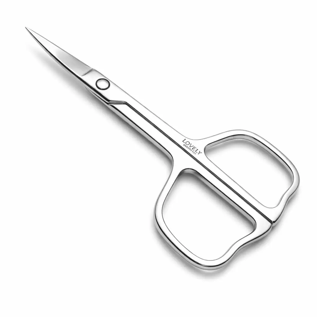 Lovely Goods Co. Durable Stainless Steel Cosmetic Makeup Scissors - 3.5 in Curved Blade for Eyebrows, Eyeliner Precision, Cuticles