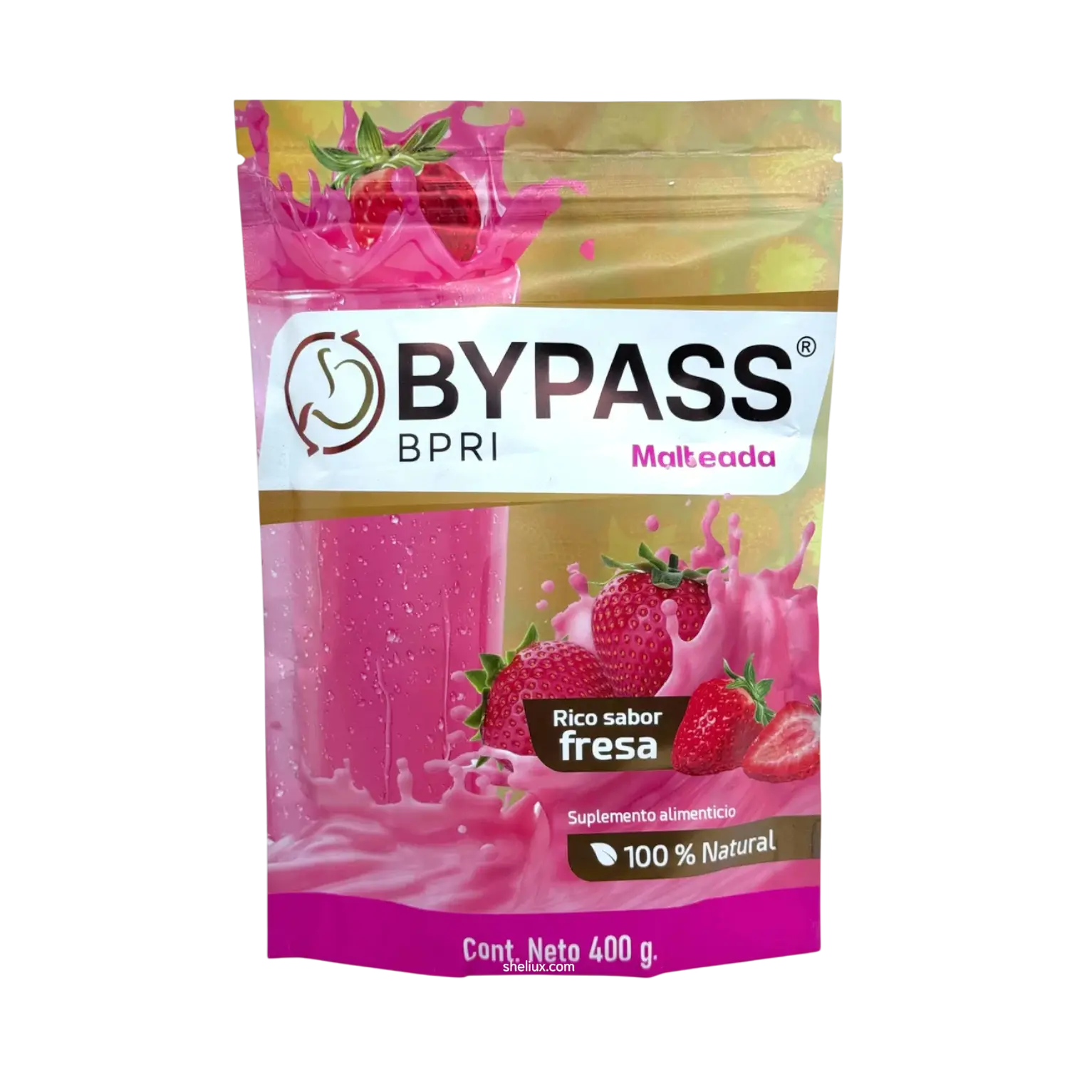 Byppaass Natural Strawberry Shake – Smooth Mix Powder Supplement 400 g
