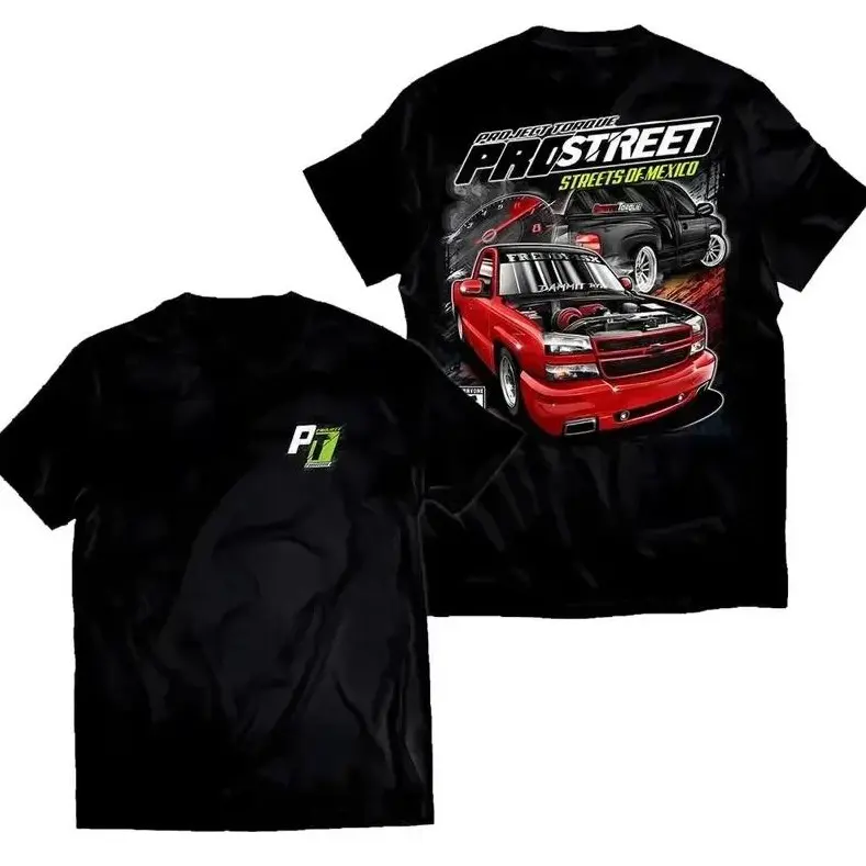 Men's Project Torque Pro Street Bundle Pack Oversized LORA Attacher Graphic T-Shirt - Distressed Cargo Hem, Breathable Loose-Fitting Unisex Cotton Casual Top, Drag Racing Muscle Car Automotive Streetwear Gearhead Gift