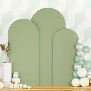 Wedding Arch Kit Set, 3-Piece Nylon Fit Arch Cover, Stretchy Elastic Backdrop Stand, 4ft 5ft 6ft Balloon Arch, Light Blue Frame, Wedding Arched Backdrop, Birthday Party Decor