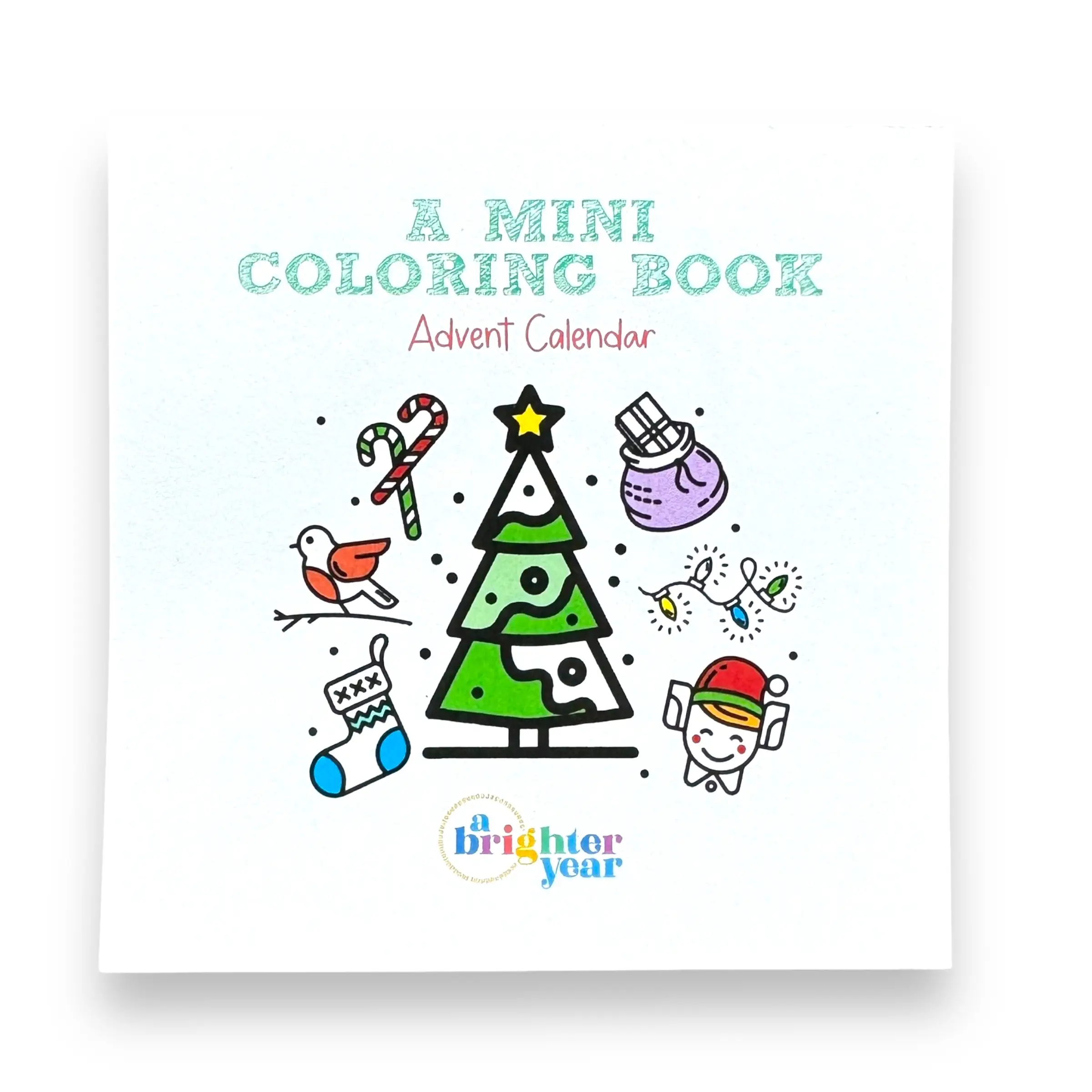 Color Your Own Advent Calendar, A Brighter Year, Christmas countdown calendar, coloring book, stocking stuffer, coloring book gift