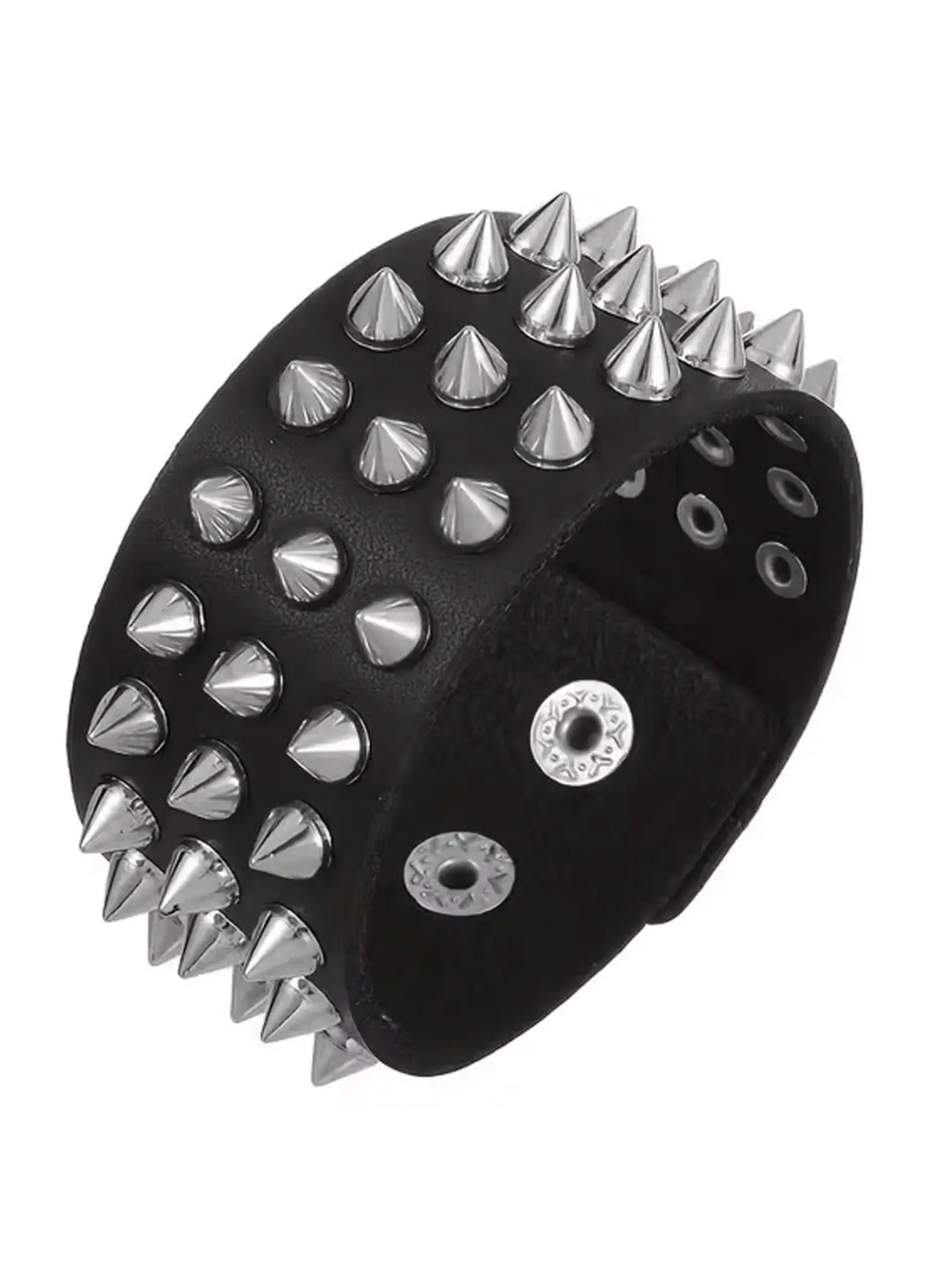 Gothic Punk Rock Style Faux Leather Bracelet with Metal Studs, Adjustable Buckle Closure, Unisex Fashion Accessory for Daily Wear Adjustable Strap Bracelets, Fashion Modern Accessories, Gothic Jewelry, Fashionable Jewelry, Fashion Cool Accessories