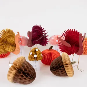 Mixed Thanksgiving Honeycomb Decorations (x 11)