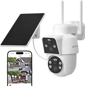 Anran Dual-Lens Solar Security Camera 2.4GHz WiFi 1080P Wireless Outdoor Color Night Vision PIR Motion Detection 2 Way Audio IP65 Weatherproof