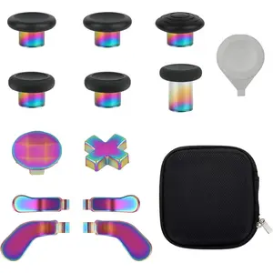13 in 1 Metal Thumbsticks for  One Elite Series 2 Controller, Elite Series 2 Core Controller Gaming Accessory Parts, Metal Mod 6 Swap Joysticks, 4 Paddles, 2 D-Pads, 1 Tool(Multi-Colored)