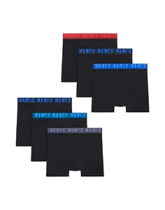 Hanes Moves X-Temp Boys' Underwear Boxer Briefs, 6-Pack, Performance Stretch, Moisture-Wicking
