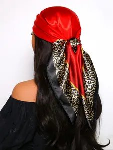 Women's Leopard Print Square Scarf, Fashionable Soft Comfortable Scarf for Daily Wear, Casual Versatile Scarf for Women & Girls