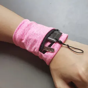 1Pcs Fashion Wrist Wallet with Adjustable Strap, Multiple Card Slots, Zipper Closure, Durable Polyester Fiber, Ideal Gift for Gym, Running, Cycling