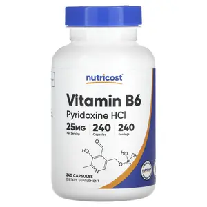 Nutricost Vitamin B6, Pyridoxine HCl, 25 mg, 240 Capsules