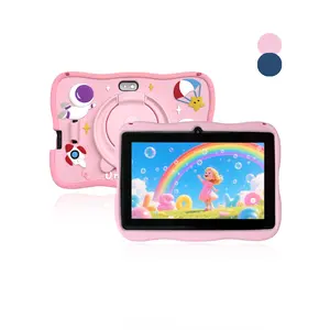 7-inch tablet, Android 12, dual cameras, shockproof case, pre installed IWAWA learning software, with parental control function, secure internet access, supports wireless connection, no Adapter, pink/blue