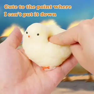 Handmade Chicken Squeeze Toy, Ultra Soft Sticky Action Toy, Silicone Pressure Relief Toy, Stress Relieving Fun Gift for Kids