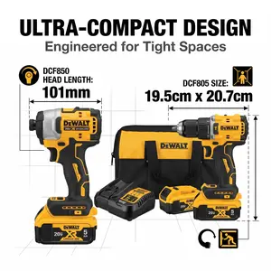 Dewalt DCF850 & DCF805 20V 2 Tool Combo For Electricians dad husband power brushless impact battery charger Cordless Rechargeable Cordless Driver