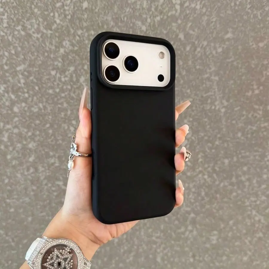 Simple silicone large hole soft phone case, compatible with iPhone17/iPhone17Pro/iPhone17Pro max/iPhone17Air/iPhone 16 15 14 13 12 11 Pro Max fashion case