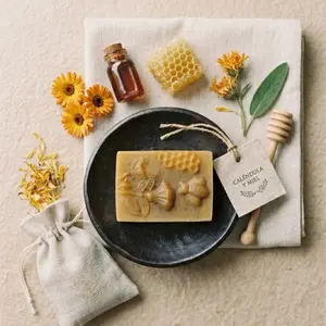 Handmade Artisanal Caléndula&Miel Natural Soap (Jabon Natural de Caléndula y Miel )