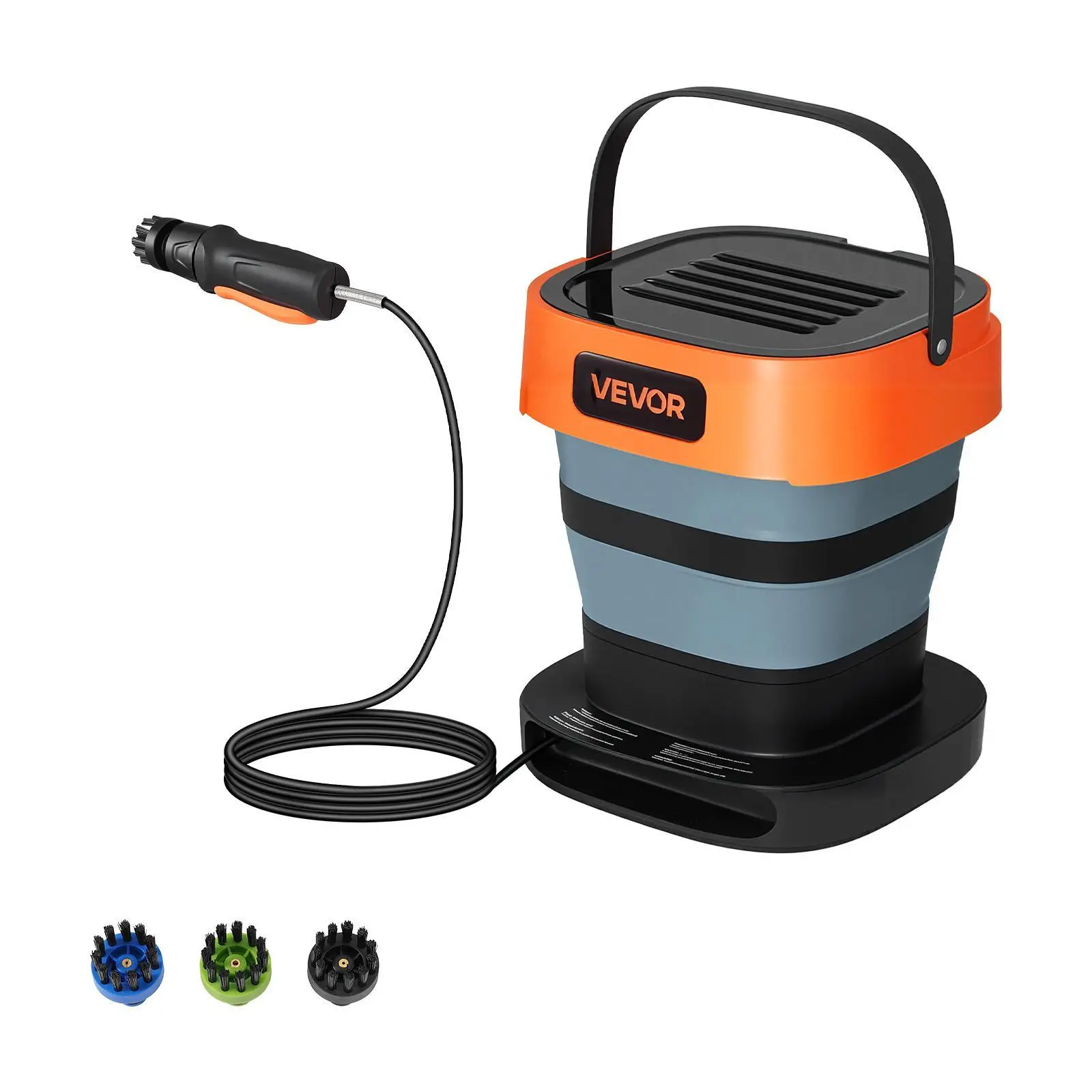 VEVOR Cordless Battery Pressure Washer, Portable Pressure Cleaning Machine with 2.64 Gal Tank, Foldable Design, 109 Max PSI, 3 Nozzles, Magnetic Sponge Brush, Soft Bristle Brush, 78.7 in Hose, Father’s Day Gift for Mountain Bikes, Windows, Patio Clean