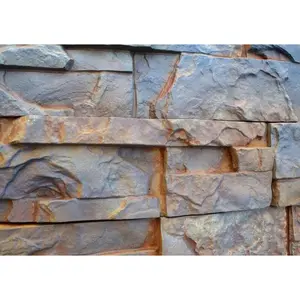 5 Pcs ABS 2mm Flagstone Limestone Plastic Cement Molds, DIY Concrete Tile Brick Wall Rock Molds for Outdoor Indoor Craft Decoration