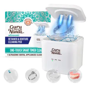 GuruNanda Retainer & Denture Cleaning Pod with UV for Dentures, Retainers, Mouthguards with One Touch Timer Lightweight Daily GuruNanda Retainer & Denture Cleaning Pod with UV for Dentures, Retainers, Mouthguards with One Touch Timer Lightweight Daily