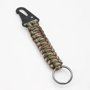 Premium European American Jewelry Paracord Keychain Outdoor Survival Accessory Durable Braided Key Ring Stylish Gift for Adventurers High-Quality Trinket for Daily & Camping Use