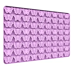Mini Butterfly Silicone Gummy Mold for Chocolate Gummies, Butterflies Mint Molds, Ice Cube Molds with Scraper, Perfect for Baking & Crafting, Silicone Candy Molds