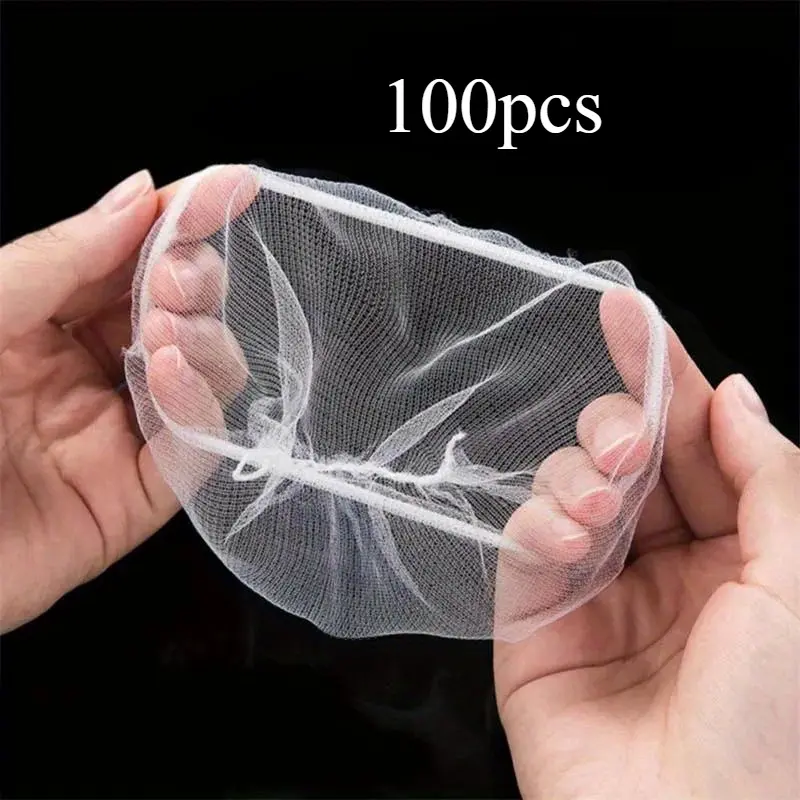 100Pcs Sewer Water Filter Disposable Kitchen Sink Strainer Bag Shower Sink Hair Rubbish Storage Mesh Bag Sewer Water Filter Kitchen Drain Basket