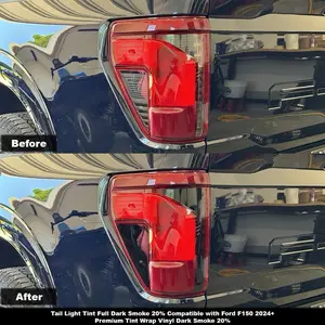 Crux Motorsports Tail Light Full Tint for Ford F150 2024+ Dark Smoke 20% Die Cut Air Release Technology Car Accessories