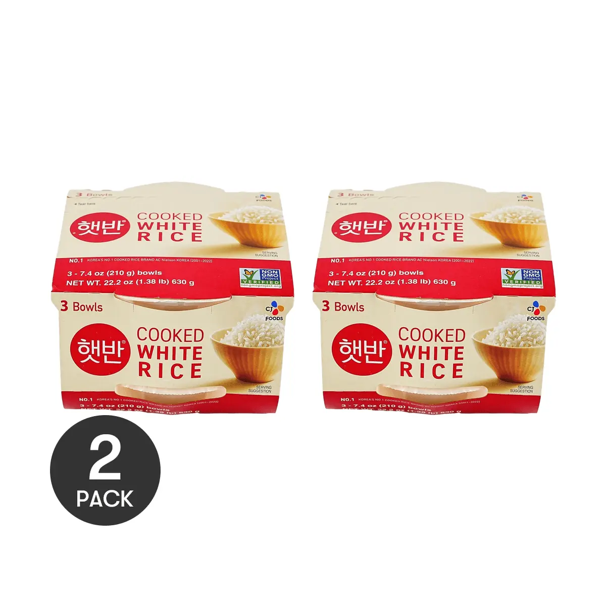 CHE IL JEDANG Korean Instant White Rice 210g - 3 Bowls | Healthy Microwave Rice & Quick Meal