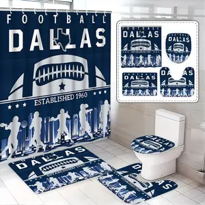 Dallas Fan Bathroom Egg, Dallas Team Logo Bath Mat, Party Decor, Includes Toilet Pad & U-Shaped Cushion, Elegant Bathroom Essentials Gift, Bathroom Decoration Accessories