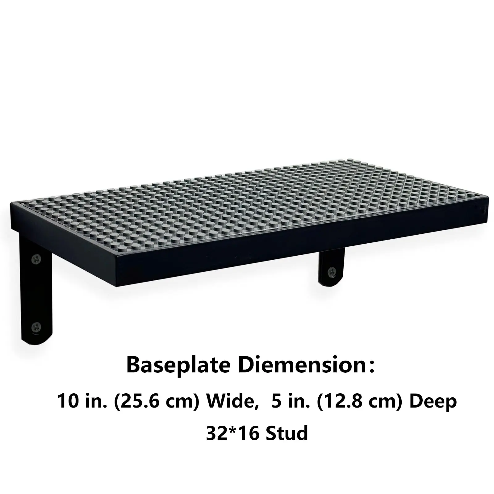 Wooden Floating Display Shelf for Building Bricks - 50x50 Stud Baseplate, Wall-Mounted Wood Display Rack for Lego Minifigures & Brick Creations Fitting Organiser - Durable & Stable Design