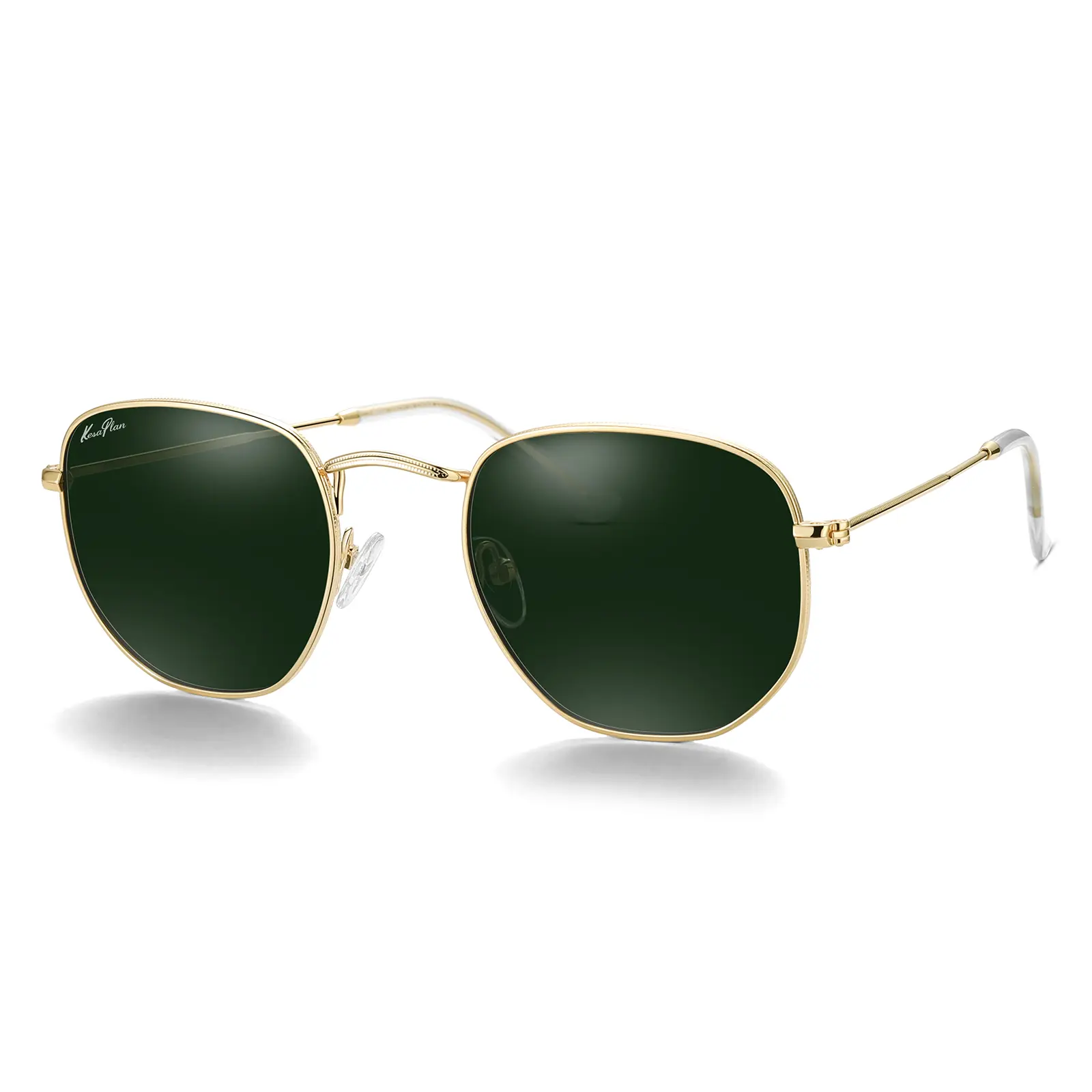 Square unisex Glass Lens  business trend sunglasses   Women Men Hexagonal Frame UV Protection Gold Frame  Brown Gradient Lenses HD Clear Vision Trendy outdoor Design outing SUNGLASSES holiday outfit mothers day gifts for mom