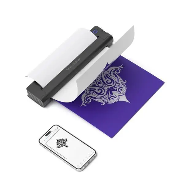 A41 Wireless Tattoo Stencil Printer - Portable Thermal Printer with Bluetooth & USB for Smartphone/PC, 30 Free Stencil Papers & USB-C Cable Included, Professional & Beginner Friendly