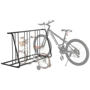 【Father's Day Gift】VEVOR Carbon Steel Double-Sided Grid Bike Rack Stand, Bike Accessories, Freestanding Bicycle Storage Holder, Fits 3 in/76.2 mm Tire Width, 6-Bicycle Capacity for Garage & Indoor Parking