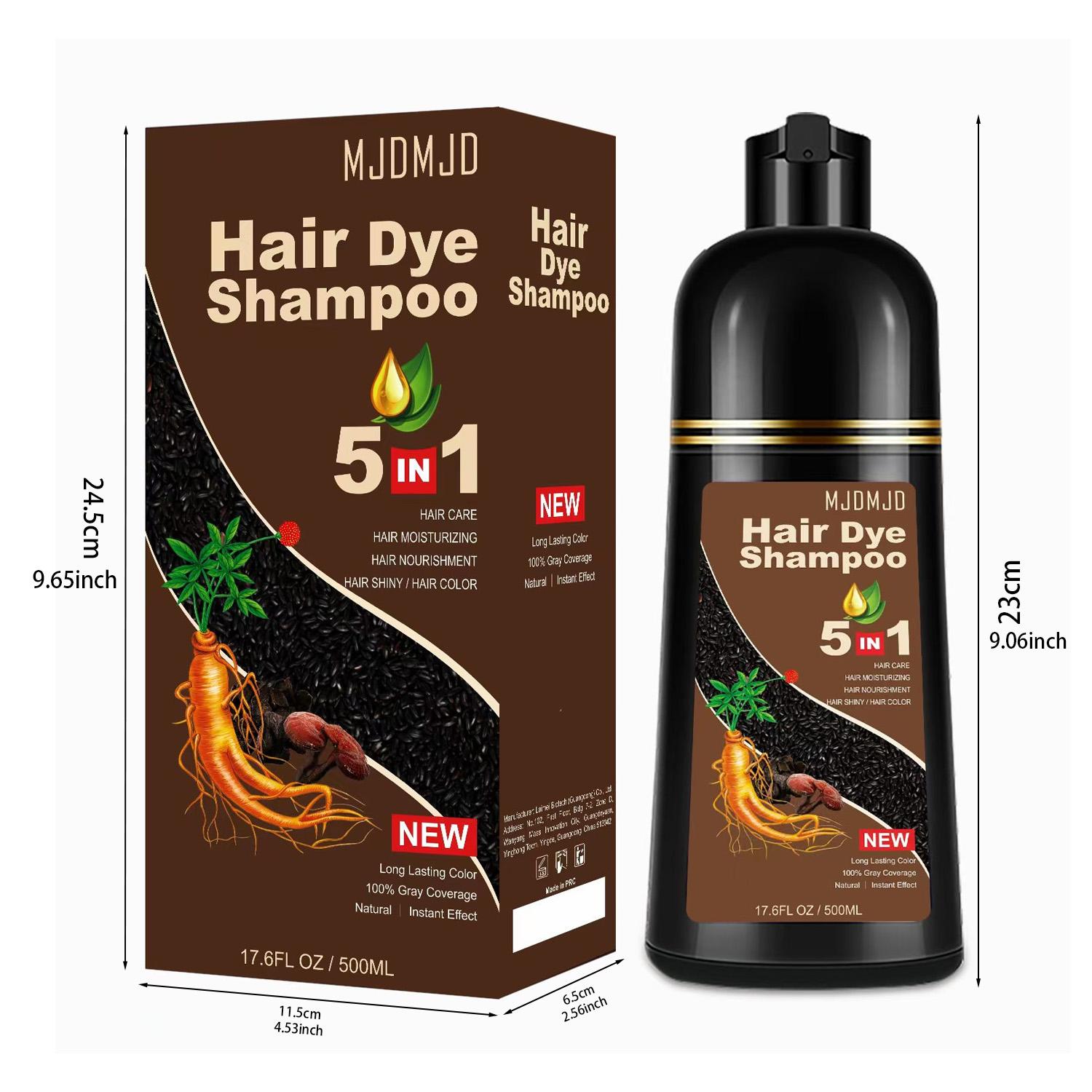 Wine Red Hair Dye Shampoo 3-in-1, Semi-Permanent Burgundy Hair Color Shampoo for Gray Hair Coverage, Instant & Long-Lasting Herbal Formula Hair Dye for Women & Men, Pure Plant Extract Color Shampoo Hair Dye Kit for All Hair Types 500ml Haircare