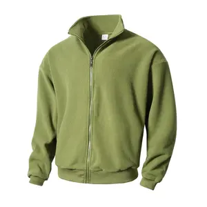 Men's  Fleece Jacket - Stand - Up Collar, Full - Zip Front, Loose Fit Design. Perfect for Transitioning from Casual Lounge Days to Outdoor Adventures in Cool Weather. Elevate Your Cold - Weather Wardrobe with Timeless Comfort & Versatile Style