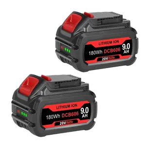 9.0Ah 20V/60V DCB606 Battery for De Walt 60V MAX Battery DCB609 606-2 609Y 612 204 206 Cordless Power Tools dewalt  replacement  battery Lithium Ion, Rechargeable ,Durable ,Safety Indicator ,Compatible