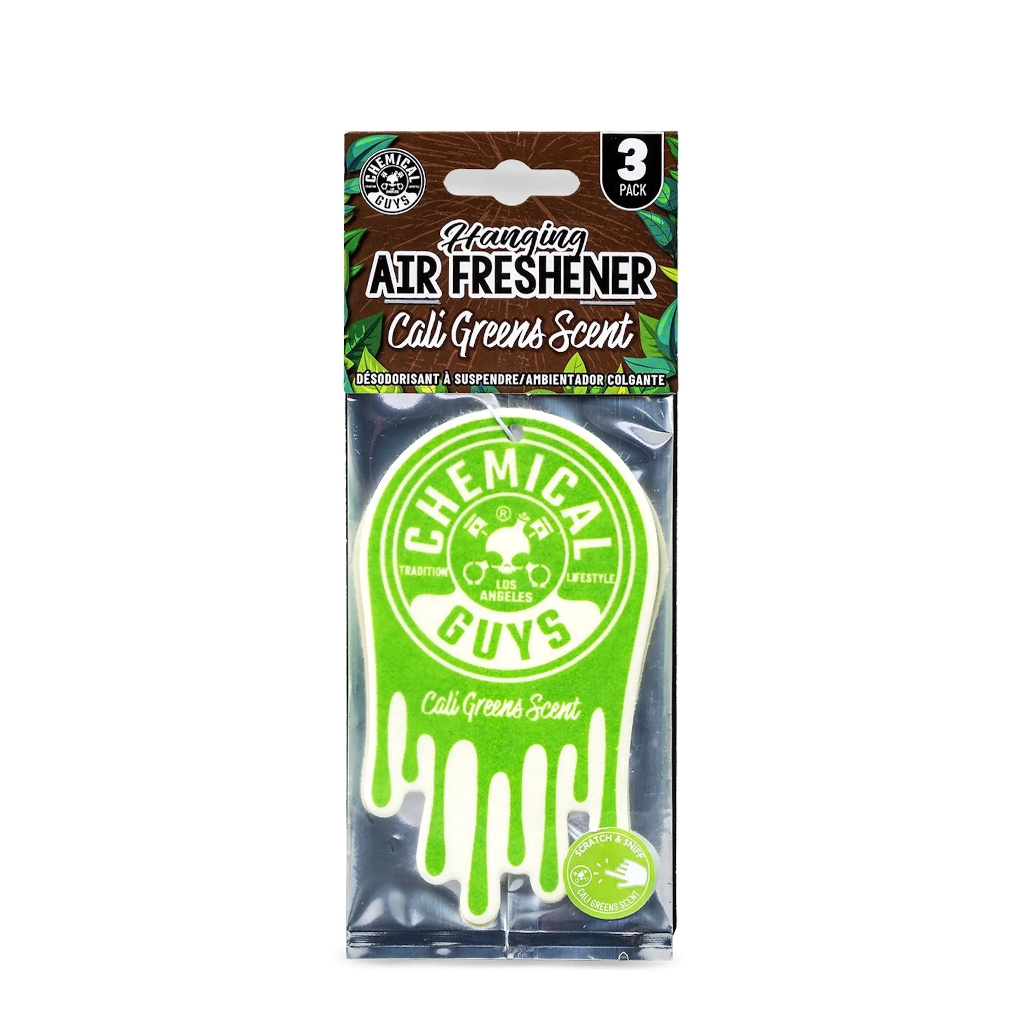 Chemical Guys Cali Greens Hanging Scented Car Fragrance - Fresh Green Grapefruit Scent, Car Accessories for Interiors & Small Spaces, Cars Accessories