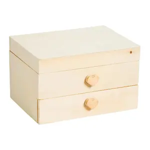 5" x 3" DIY Design Your Own Unfinished Wood Jewelry Boxes - 12 Pc.