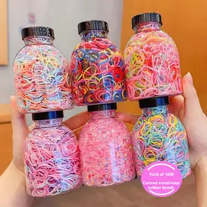 1000PCS Colorful Mini Hair Rubber Bands – Elastic Ponytail Holders for Girls, No Damage Hair Ties for Braids & Styling