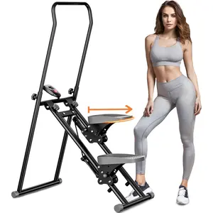 Stair Stepper Machine for Home with Device Holder & Silicone Floor Mat, Extra-Long Non-Slip Pedals Vertical Climber Exercise Machine
