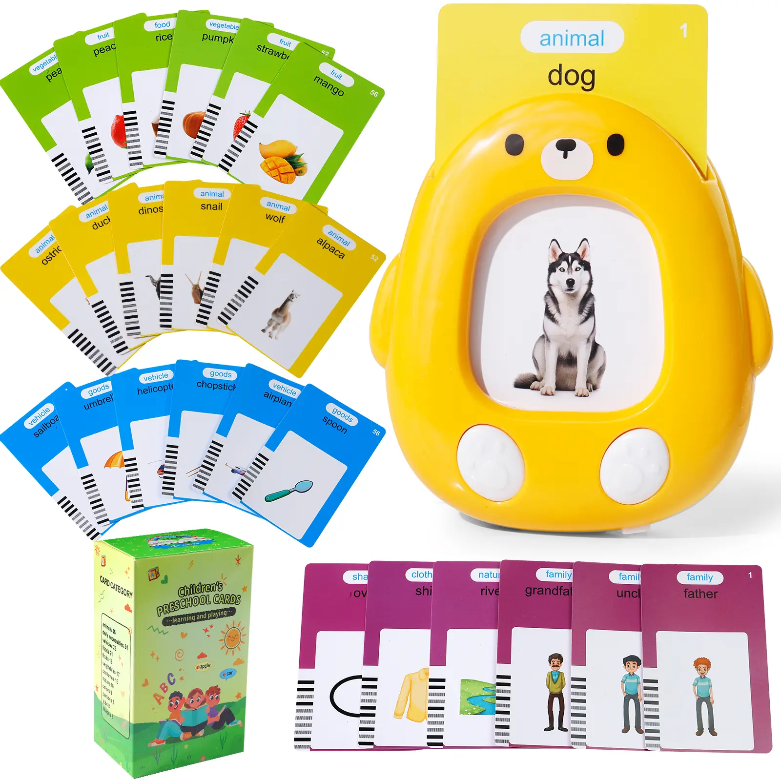 Christmas Toys Christmas ToysTalking Flash Cards Toy for Kids - English Language Learning Set for Toddlers & Preschoolers - Interactive Tapping Game with Vocational Voice Feedback