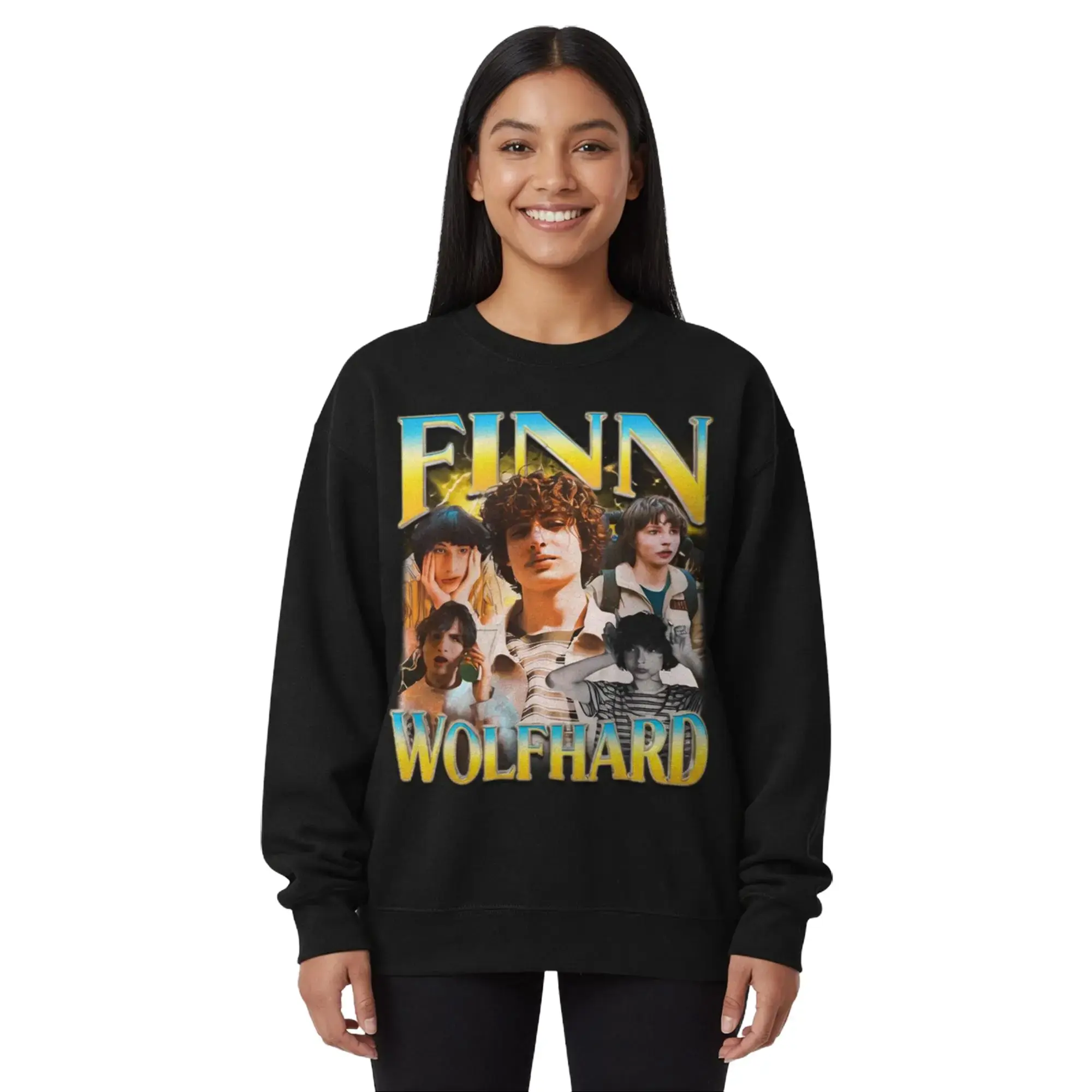 Finn Wolfhard Vintage Sweatshirt Retro Celebrity Fan Graphic Sweater