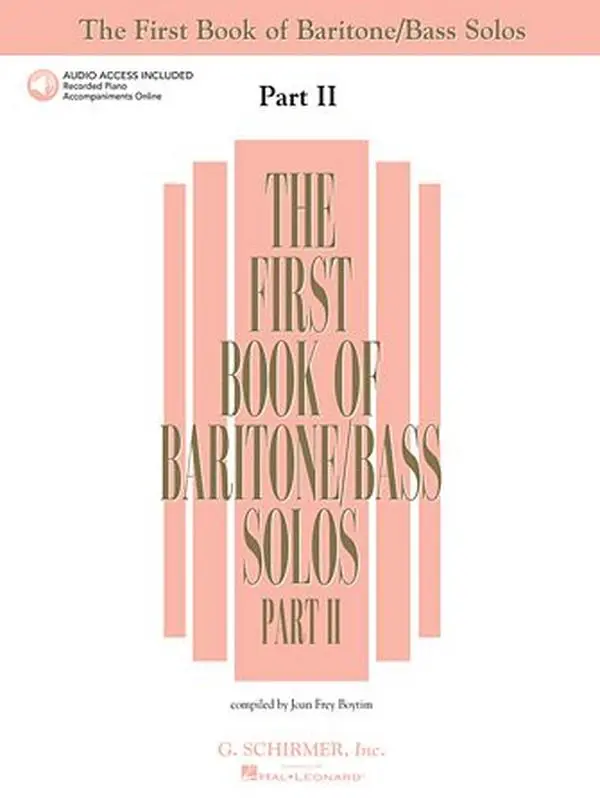 The First Book of Baritone-Bass Solos - Part 2 Book & Online Audio, G. Schirmer Publication with Down Harley Street, Du Bist Wie Eine Blume (Thou'rt Like Unto a Flower), What Sound Is That?, Give a Man a Horse He Can Ride