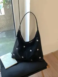 Viral Star Hobo Bag, Y2K Vintage Suede Shoulder Bag, Stylish Everyday Accessory, Perfect for Casual, Fashionable Shoulder Bag, Trendy Women Bags, Fashion Sunglasses Hat, Casual Leather Belt
