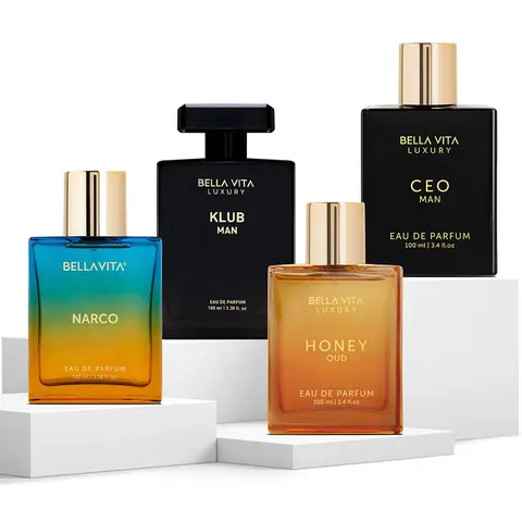 Elite Hustlers by BellaVita Luxury | Perfume Combo Gift Set | 4×100 ml | Klub, CEO, Narco & Honey Oud | Long Lasting Eau De Parfum | Vegan & Cruelty Free
